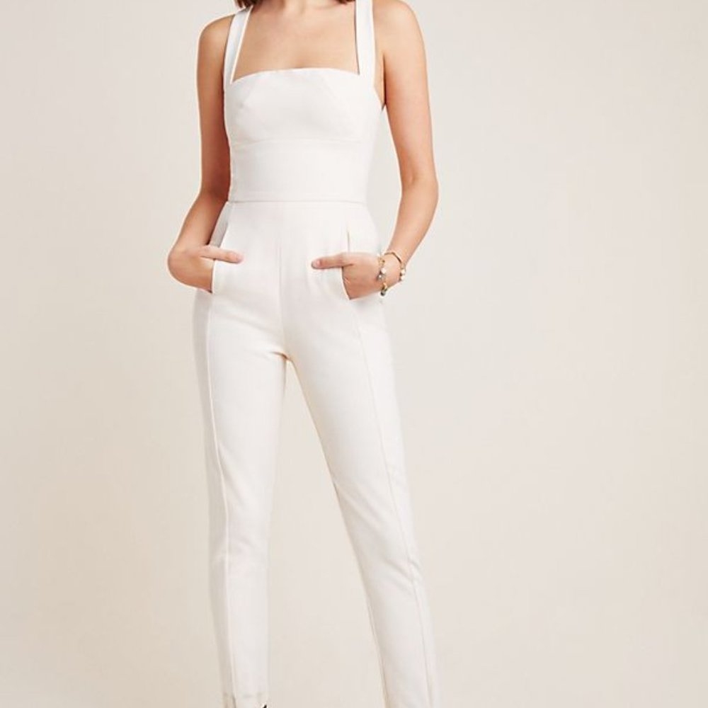 Black Halo Bene Jumpsuit PINK Anthropologie Sz 12